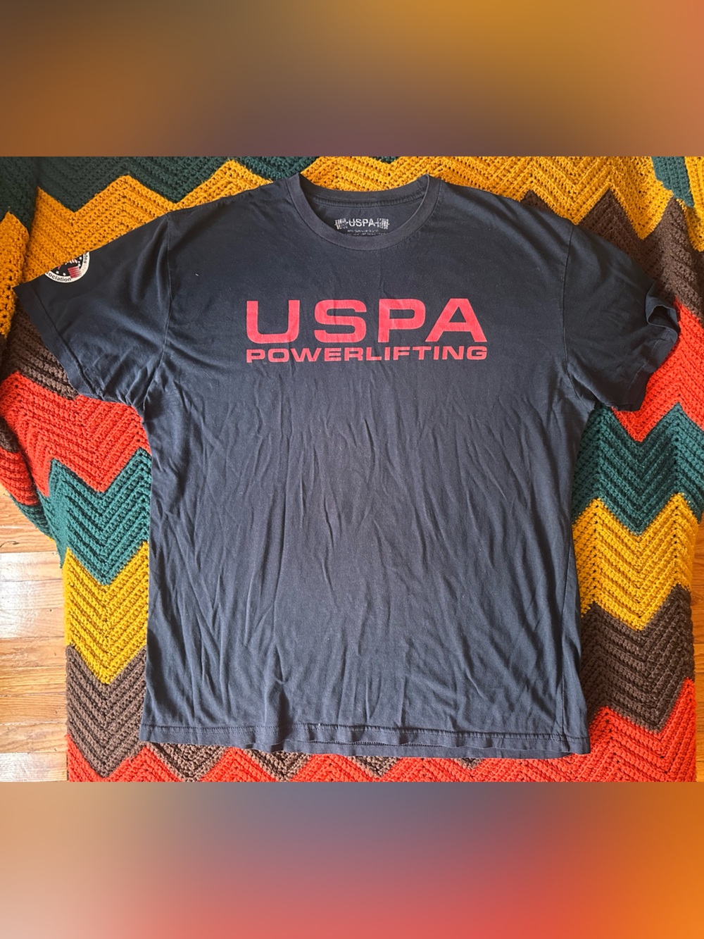 USPA Powerlifting Men's Black Graphic T-Shirt